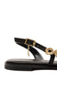 Sandalo nero con dettagli in oro