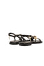 Sandalo nero con dettagli in oro
