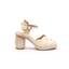 Sandalo bianco panna con plateau - Danna
