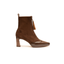 Stivaletto a punta marrone in pelle con zip e tacco 7 cm Hispanitas