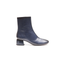 Stivaletto blu in pelle con banda verde effetto lucido Hispanitas