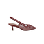 Slingback in pelle colore rosso a rete Xaia