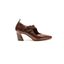 Scarpa con fibbia in pelle bordeaux e tacco svasato Evro Fashion