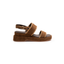 Sandalo con fasce e zeppa in pelle - Anna