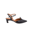 Slingback in pelle nera con fiocco Veronique