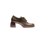 Scarpe Stringate Donna in Pelle Sfumata Verde Bosco e Bordeaux Tacco 6 cm – Pons Quintana Emilia