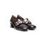 Mocassino Donna Blu in Pelle Lucida Tacco 4,5 cm con Catena e Foulard – Hispanitas