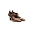 Scarpa con fibbia in pelle bordeaux e tacco svasato Evro Fashion