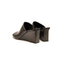 Sandalo in pelle nero con zeppa