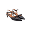 Slingback in pelle nera con fiocco Veronique