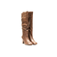 Stivale alto marrone in pelle con gambale morbido e tacco 7,5 cm Evro Fashion