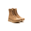 Stivaletto tortora in pelle con zip e plateau 4 cm Hispanitas