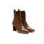 Stivaletto a punta marrone in pelle con zip e tacco 7 cm Hispanitas