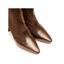 Stivaletto a punta marrone in pelle con zip e tacco 7 cm Hispanitas
