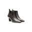 Stivaletto nero in pelle con tacco svasato Evro Fashion