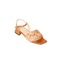 Sandalo in pelle con cinturino colore cuoio Treccia Rame