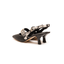 Slingback Decolletè nera con dettagli pitonati