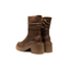 Tronchetto Donna Marrone in Pelle con Plateau Tacco 6 cm Gambale Arricciato