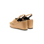 Sandalo con Zeppa color nocciola in pelle