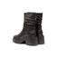 Tronchetto Donna Nero in Pelle con Plateau Tacco 6 cm Gambale Arricciato