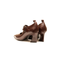 Scarpa con fibbia in pelle bordeaux e tacco svasato Evro Fashion