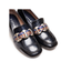 Mocassino Donna Blu in Pelle Lucida Tacco 4,5 cm con Catena e Foulard – Hispanitas