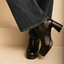 Stivaletto Chelsea nero in pelle con plateau 2 cm e tacco 8 cm Evro Fashion