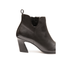 Stivaletto nero in pelle con tacco svasato Evro Fashion