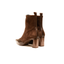 Stivaletto a punta marrone in pelle con zip e tacco 7 cm Hispanitas