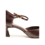 Décolleté con cinturino e tacco 5 cm in pelle di anguilla Bianca Di, bordeaux