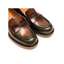 Mocassino Donna Verde Bosco e Cognac in Pelle con Penny Strap Tacco 3,5 cm – Pons Quintana Seline
