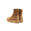 Stivaletto tortora in pelle con zip e plateau 4 cm Hispanitas