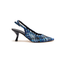 Slingback pelle intrecciata blu Pons Quintana Moritz