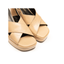 Sandalo con Zeppa color nocciola in pelle