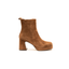 Stivaletto Chelsea marrone in camoscio con plateau 2 cm e tacco 8 cm Evro Fashion