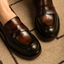 Mocassino Donna Verde Bosco e Cognac in Pelle con Penny Strap Tacco 3,5 cm – Pons Quintana Seline