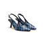 Slingback pelle intrecciata blu Pons Quintana Moritz