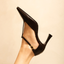 Décolleté a T marrone in pelle con tacco svasato 8 cm Evro Fashion