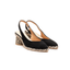 Slingback nera in pelle e corda - Moana