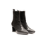 Stivaletto a punta nero in pelle con zip e tacco 7 cm Hispanitas