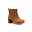 Stivaletto Chelsea marrone in camoscio con plateau 2 cm e tacco 8 cm Evro Fashion