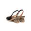 Slingback nera in pelle e corda - Moana
