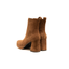 Stivaletto Chelsea marrone in camoscio con plateau 2 cm e tacco 8 cm Evro Fashion
