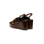 Sandalo con Zeppa color caffè in pelle